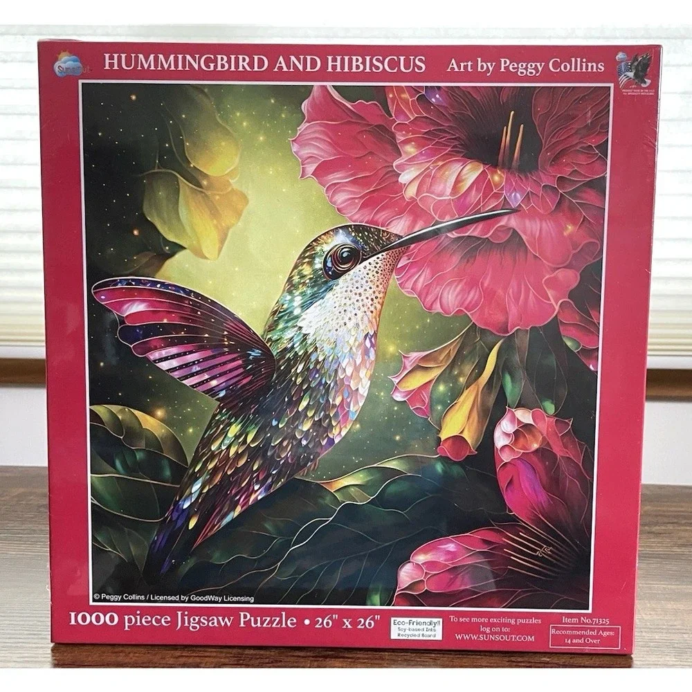 Hummingbird and Hibiscus Puzzle Sunsout Jigsaw 1000pc Sealed New 26
